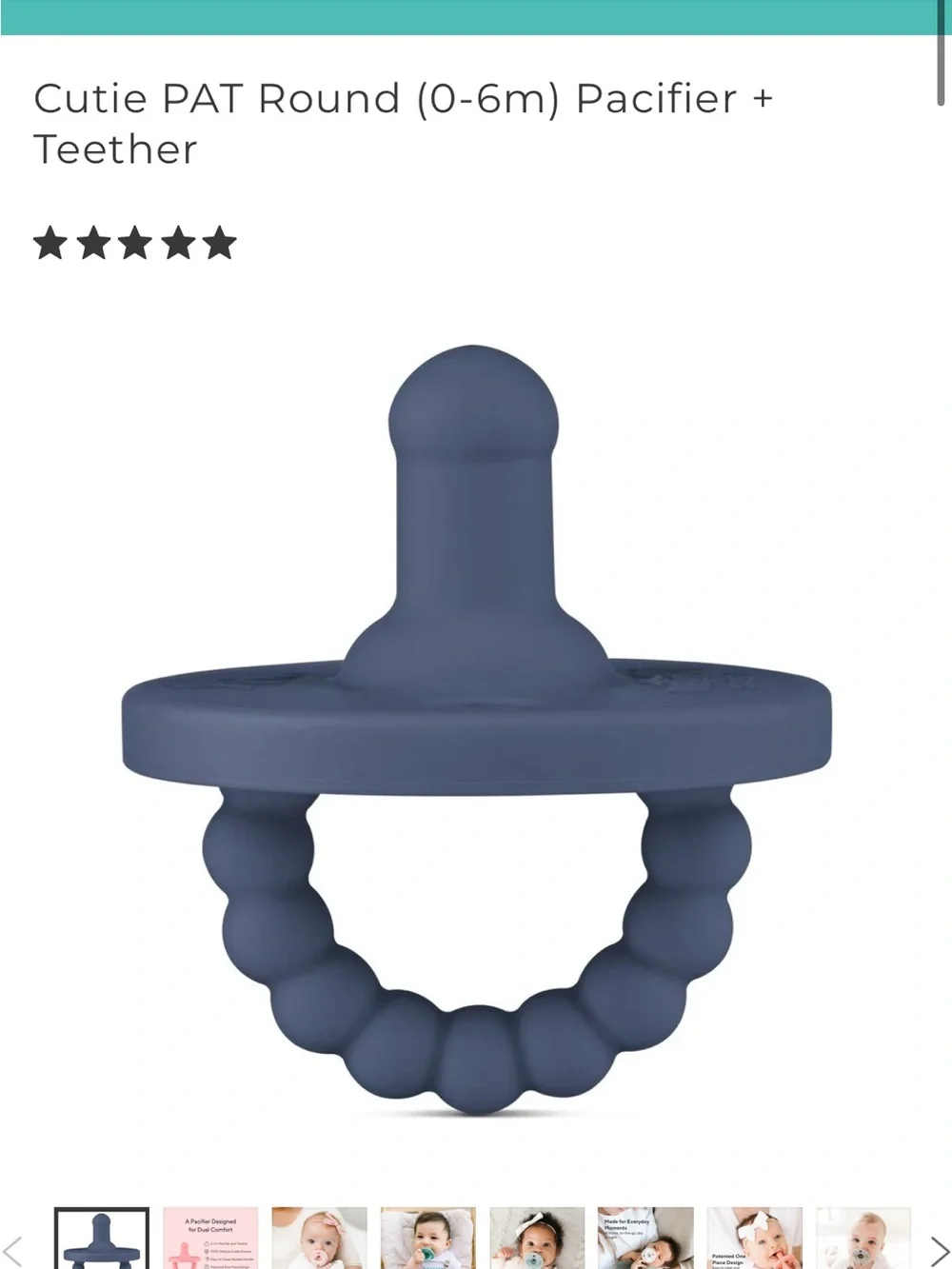 Ryan & Rose Cutie Pat Round Silicone Pacifier - Assorted Colors